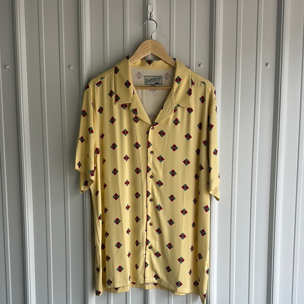 NWT Bogey Boys Button Down Shirt with Square Pattern